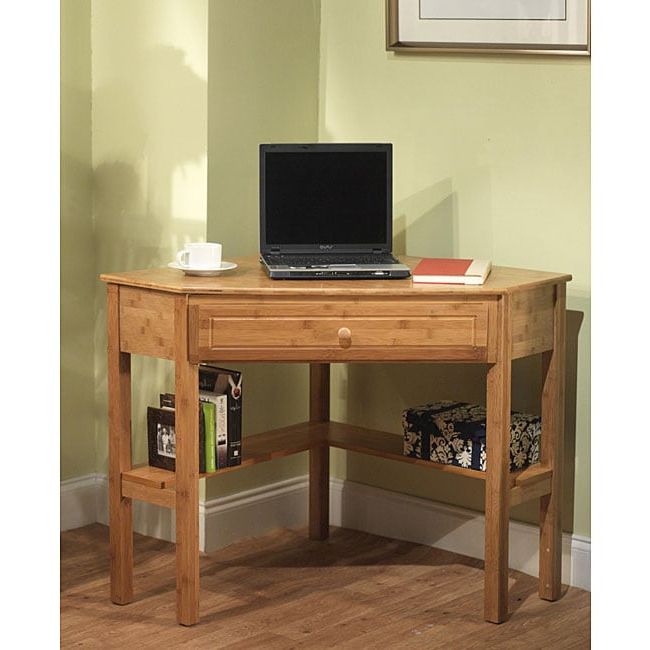 Most Recent Brown And Yellow Corner Desks In Simple Living Bamboo Corner Desk – Free Shipping Today – Overstock (View 10 of 15)