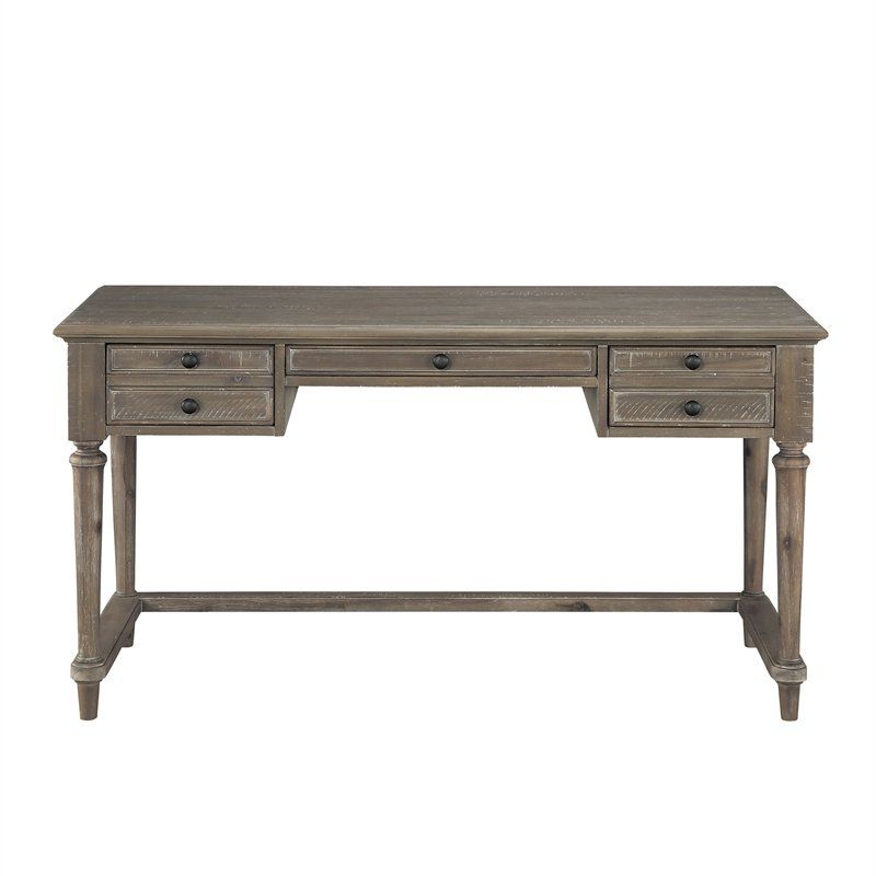 Most Recent Lexicon Cardano Wood Writing Desk In Driftwood Light Brown – 1689br 16 Throughout Brown 4 Shelf Writing Desks (View 6 of 15)