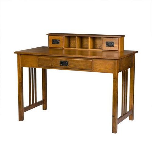 Most Recently Released Farmhouse Mission Oak Wood Laptop Desks With Boston Loft Furnishings Francisco Transitional Mission Oak Writing Desk (View 12 of 15)