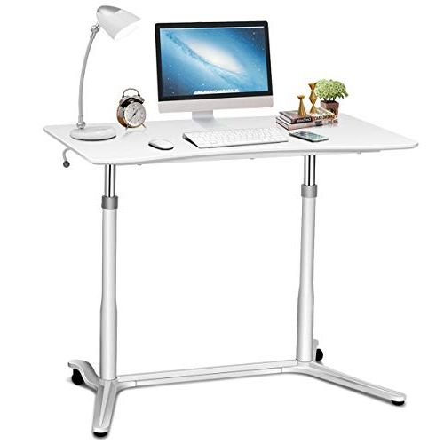 Most Up To Date Buy Tangkula Computer Desk Home Office Dorm Rolling Wooden Top Height Regarding Green Adjustable Laptop Desks (View 12 of 15)