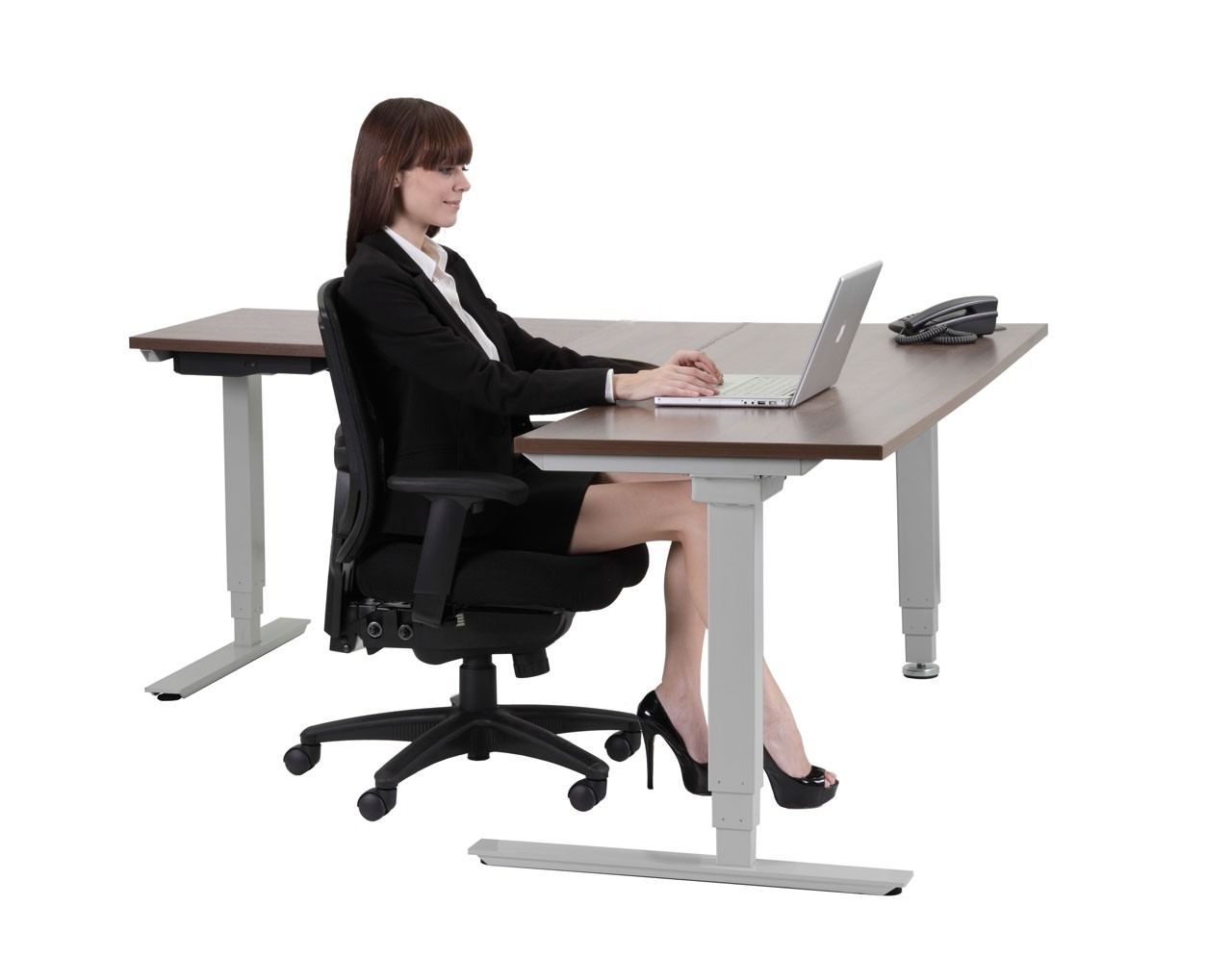 Most Up To Date Espresso Adjustable Stand Up Desks Within Deluxe Electric – Corner Adjustable Height Sit Stand Standing Corner (View 12 of 15)