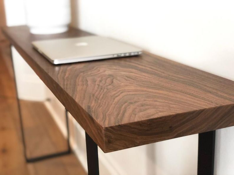 Most Up To Date Farmhouse Black And Russet Wood Laptop Desks For Solid Walnut Narrow Computer Desk Writing Desk Farmhouse (View 6 of 15)
