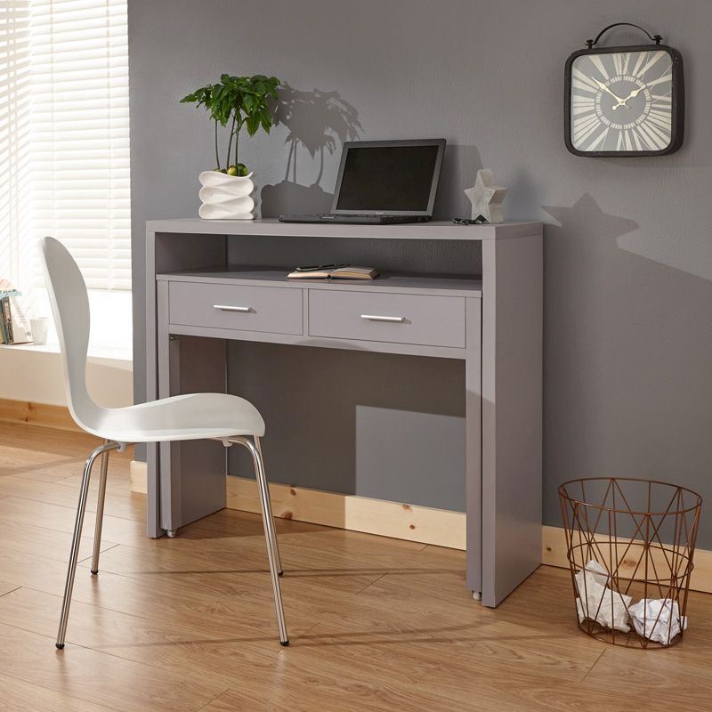 Most Up To Date Gray And Gold 2 Drawer Desks Regarding Buy Regis Extending Console Desk Grey 2 Drawer – Online At Cherry Lane (View 2 of 15)