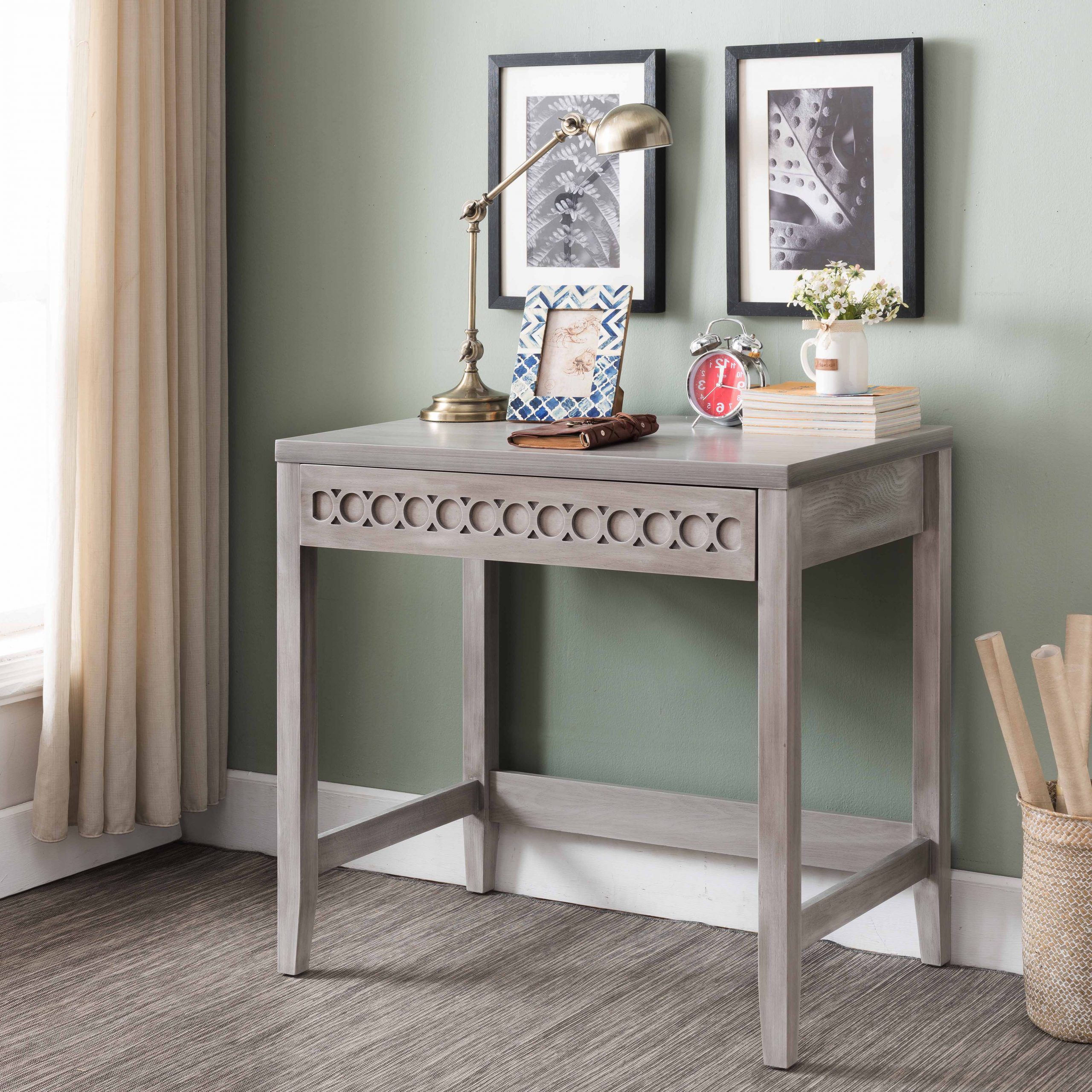 Most Up To Date Gray Wash Wood Writing Desks Intended For Morris Wash Grey Wood Desk With Drawer – 2kfurniture (View 6 of 15)