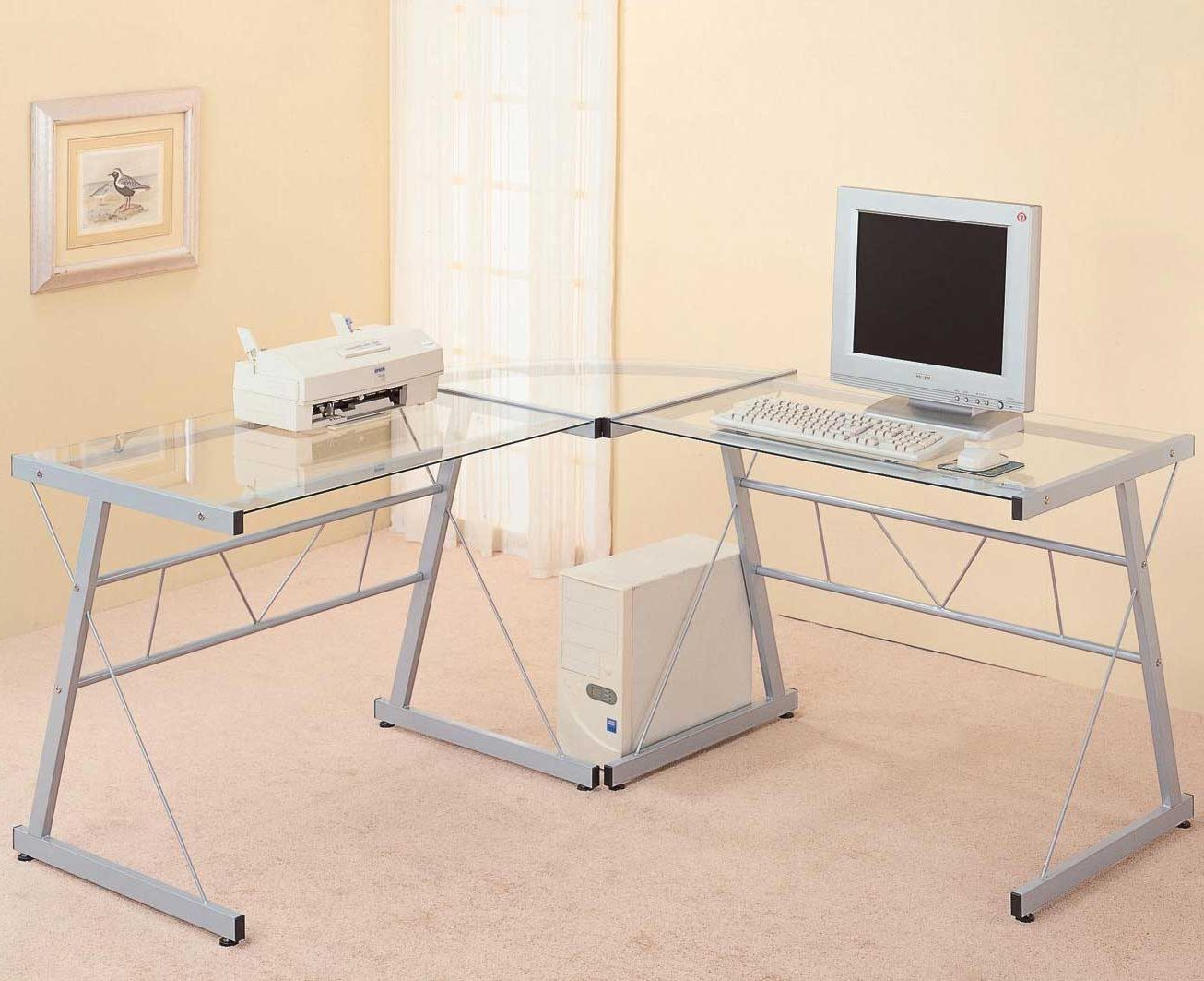 Most Up To Date Modern Glass Desks For Flexible Work For Metal And Glass Work Station Desks (View 11 of 15)