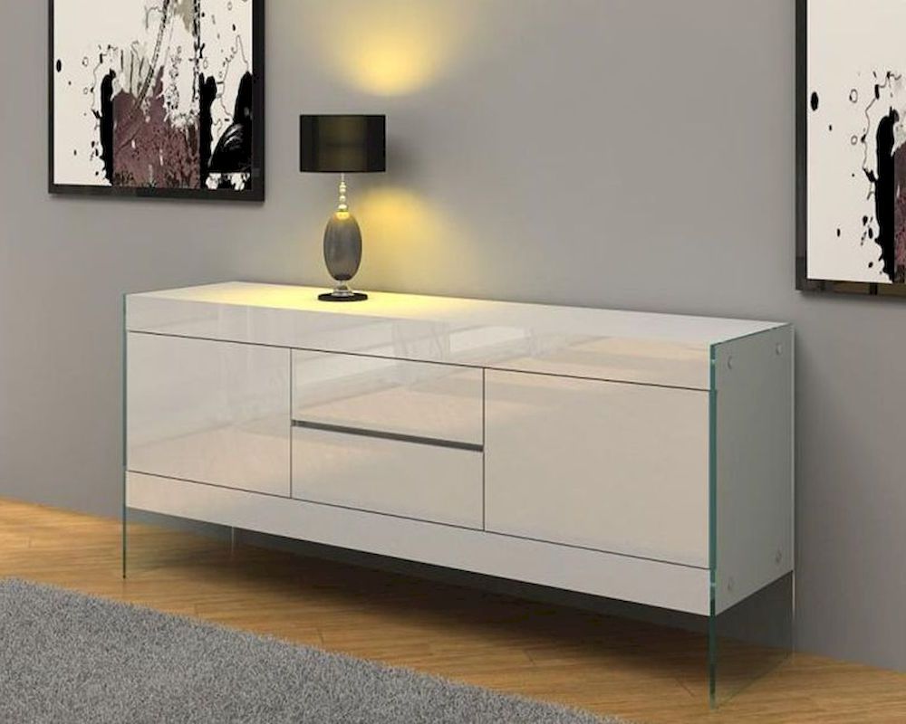 Most Up To Date Modern Sideboards Regarding Modern White Floating Buffet 44dwht Sb (View 14 of 18)