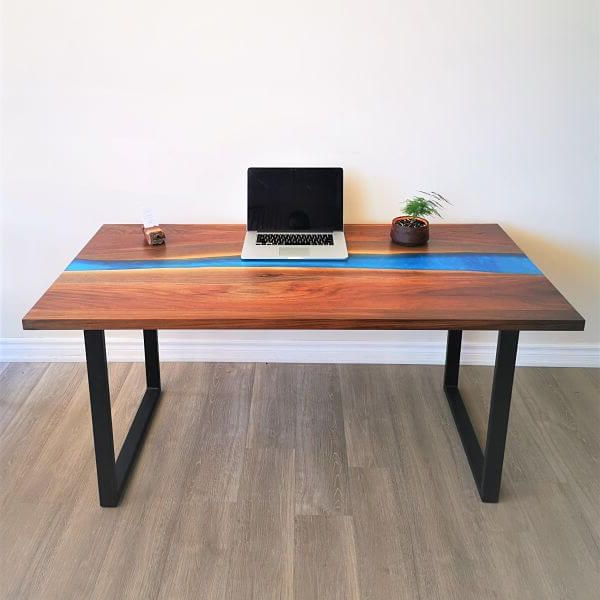Newest Epoxy River Desk ️ Black Walnut Office Table (View 9 of 15)