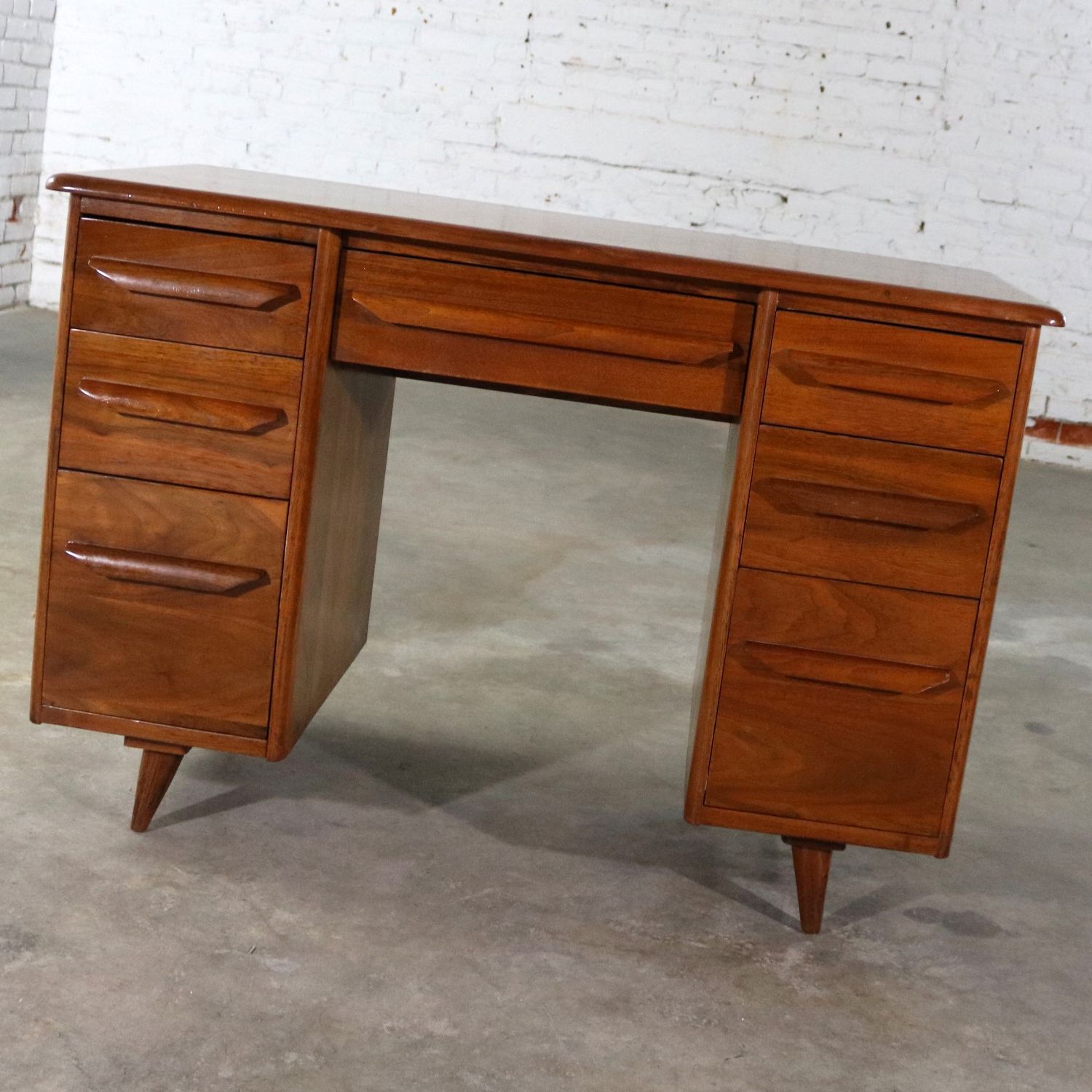 Newest Small Walnut Writing Desk In The Manner Of Carl Bissman – Warehouse 414 With Walnut And Black Writing Desks (View 2 of 15)
