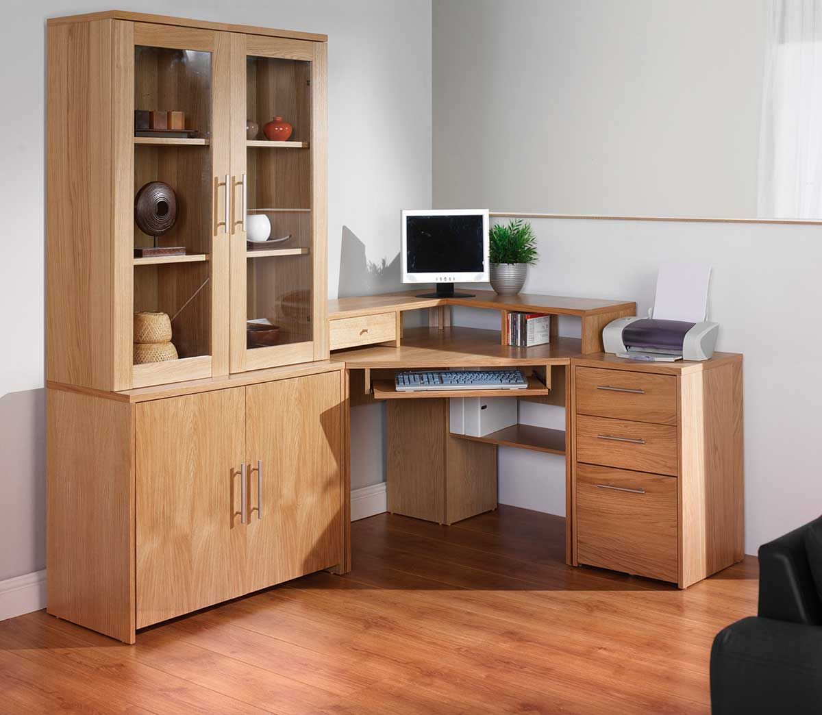 Oak Corner Computer Desks With Most Recent Office Corner Desks With Cubby Storages (View 12 of 15)