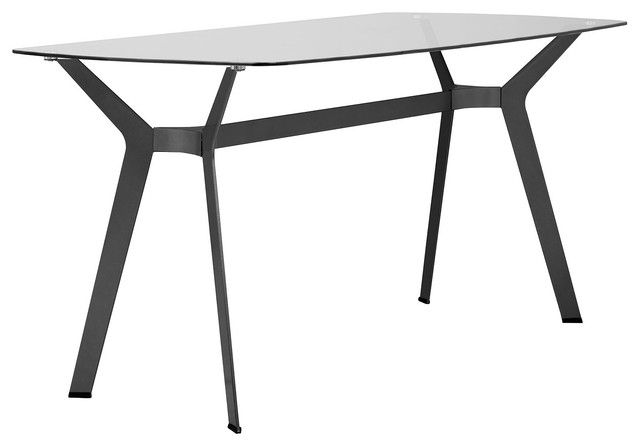 Offex Archtech 60" Modern Dining Table/desk – Pewter, Clear Glass Inside Current Glass And Pewter Rectangular Desks (View 5 of 15)