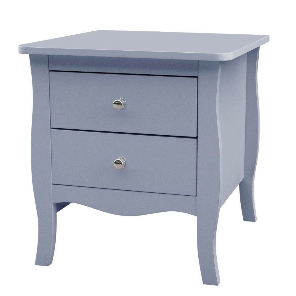 Paris Grey Wooden 2 Drawer Bedside Table In Famous Brushed Antique Gray 2 Drawer Wood Desks (View 5 of 15)