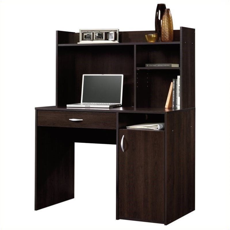 Pemberly Row Desk With Hutch In Cinnamon Cherry – Pr 437579 Intended For Most Up To Date Black And Cinnamon Office Desks (View 6 of 15)