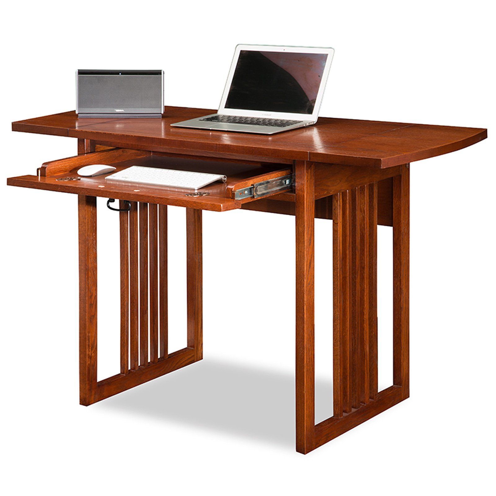 Preferred Leick Home Mission Oak Drop Leaf Computer/writing Desk – Walmart Inside Weathered Oak Wood Writing Desks (View 3 of 15)