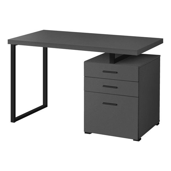 Preferred Modern Black Steel Desks Within Monarch Specialties Computer Desk – 48"l / Modern Grey / Black Metal (View 13 of 15)
