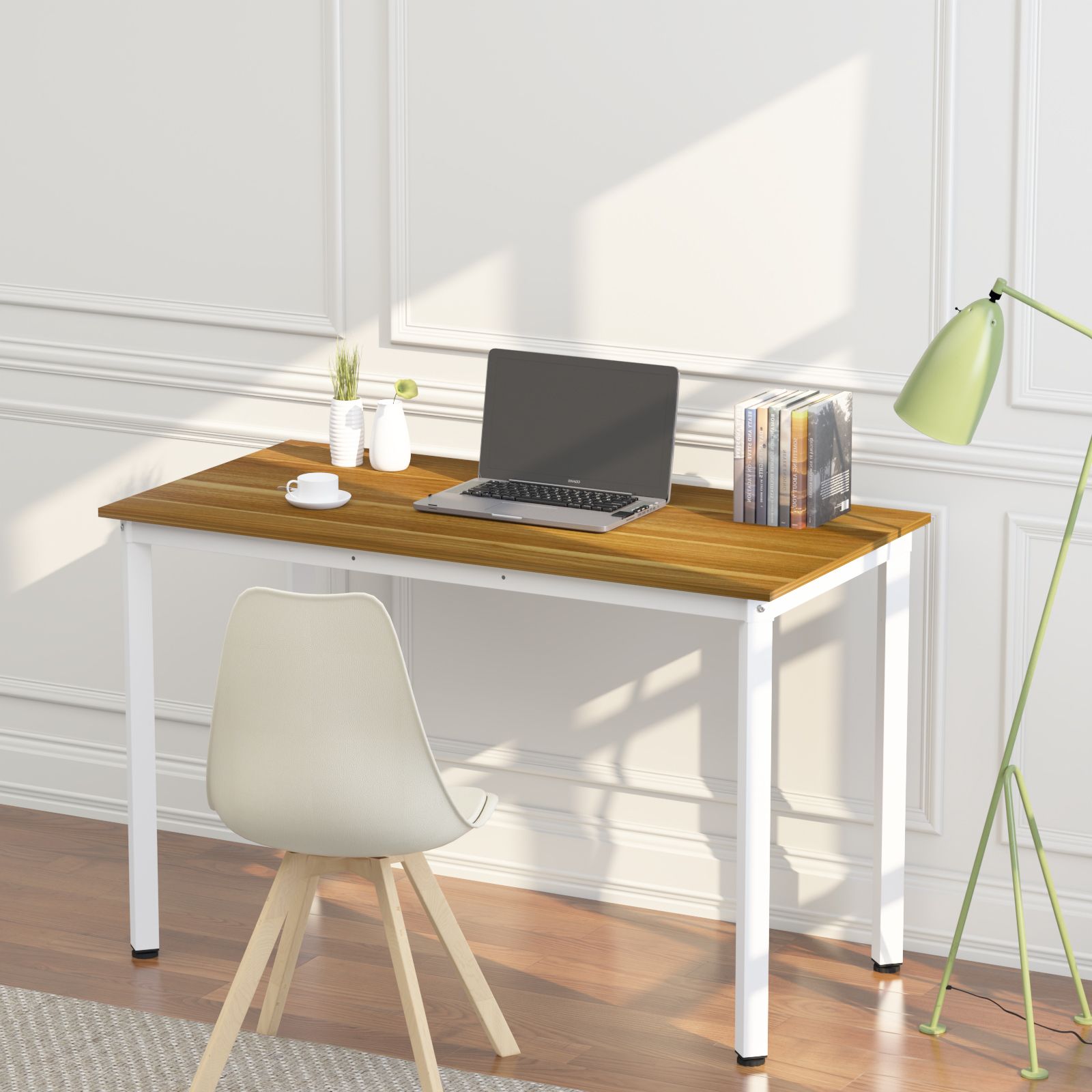 Preferred Walnut Laptop Computer Desks For Gezen Simple Computer Desk 55" Modern Small Desk Home Office Study (View 2 of 15)