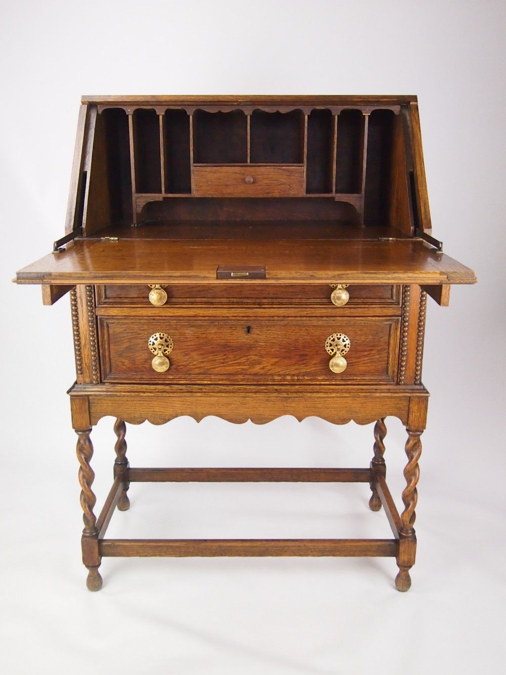 Recent Small Vintage Oak Bureau Writing Desk (View 14 of 15)
