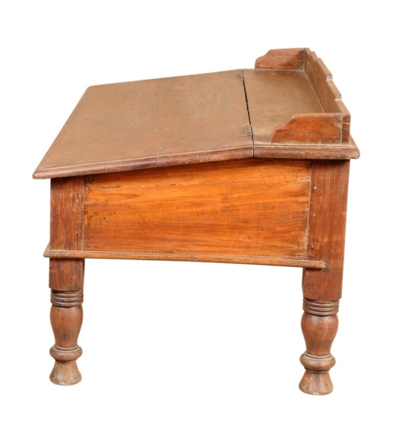 Reclaimed Barnwood Writing Desks Intended For Most Recently Released Rangilo Rajasthan Antique Teak Wood Writing Deskmudramark Online (View 4 of 15)