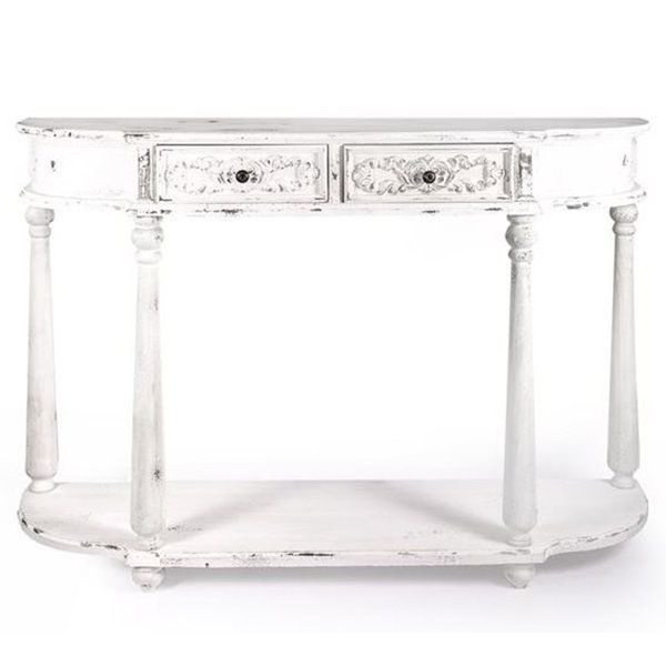 Rubbed White Console Tables Pertaining To Current Vintage White Distressed Console Table (View 14 of 15)