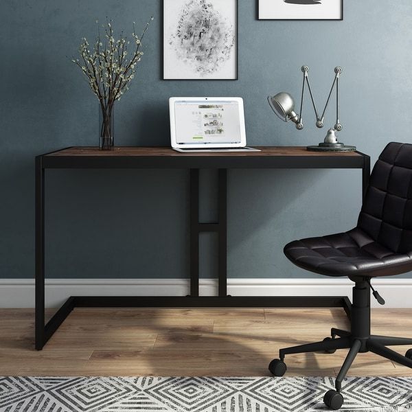 Rustic Acacia Wooden 2 Drawer Executive Desks In 2019 Wyndenhall Cecilia Solid Acacia Wood Modern Industrial 54 Inch Wide (View 10 of 15)