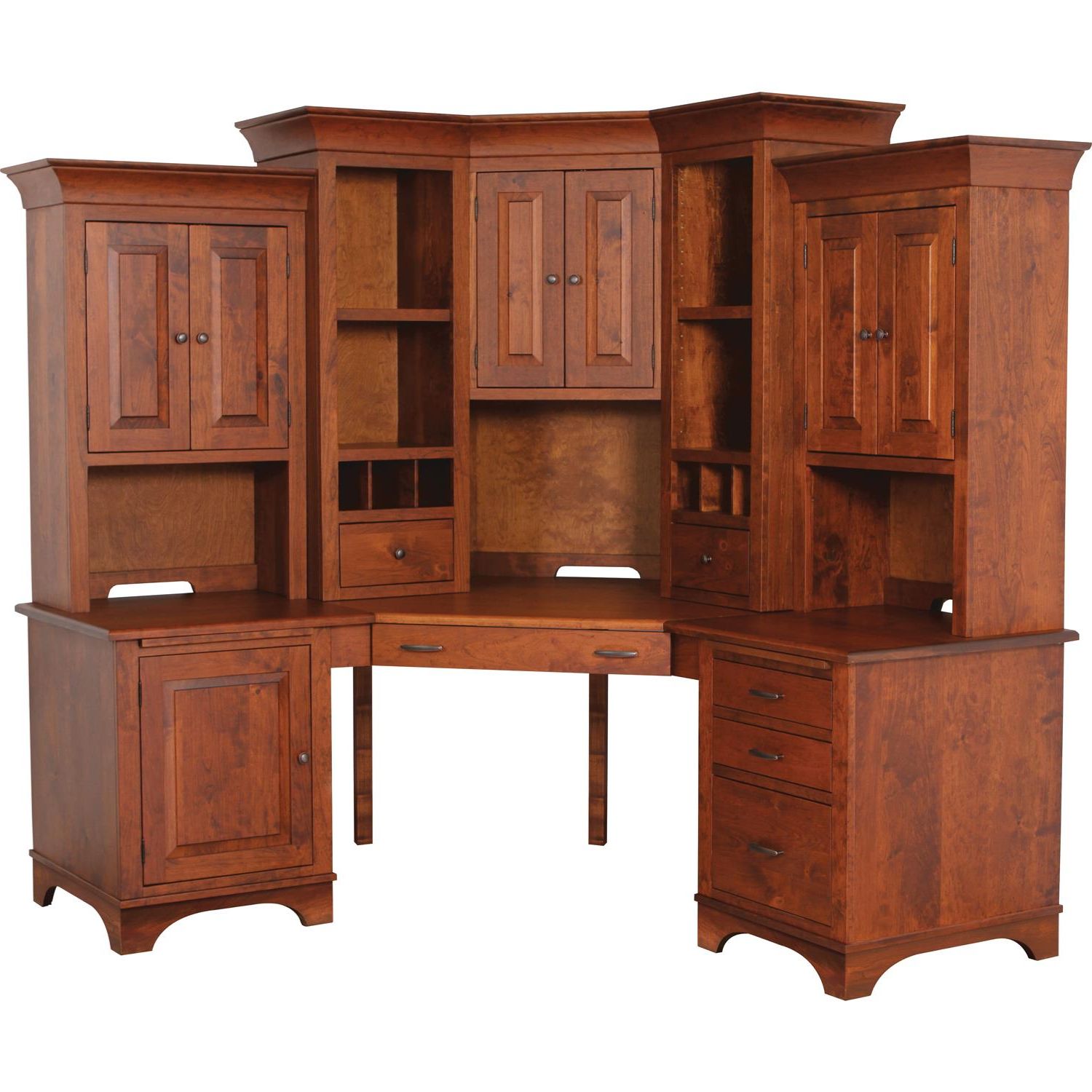 Rustic Brown Corner Desks Throughout Most Current Finley Corner Desk And Hutch – Oak Country Peddler (View 6 of 15)