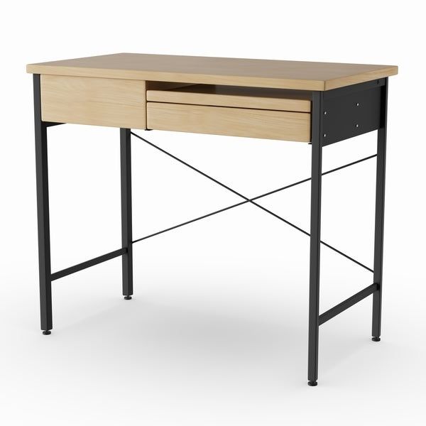 Shop Carbon Loft Zadie Ashwood Oak Mdf/ Metal Compact Desk – Free Intended For Preferred Graphite And Ashwood Writing Desks (View 5 of 15)
