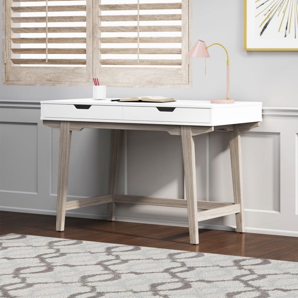 Snow White 1 Drawer Desks With Regard To Popular 48in Whitney Collection Snow White Desk – Whalen (View 2 of 15)