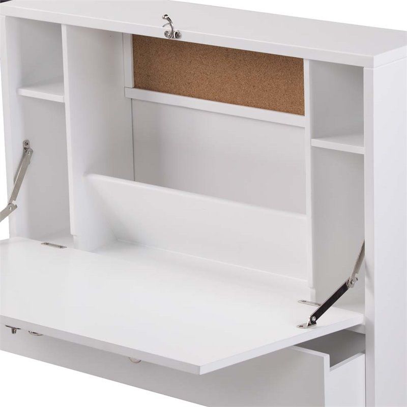 Southern Enterprises Wall Mount Folding Floating Desk In White – Ho8291 Intended For Well Liked Matte White Wall Mount Desks (View 9 of 15)