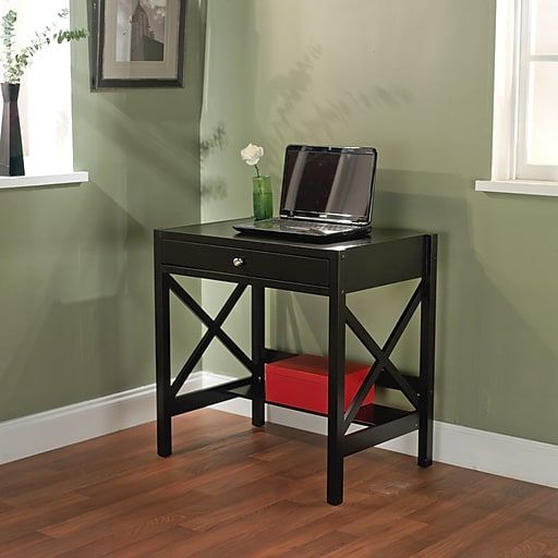 Tms Wood X Writing Desk, Black (View 2 of 15)