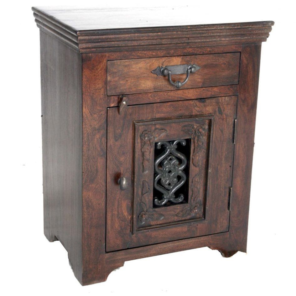 Trendy Bedroom Antique Rectangle Distressed Wood Nightstand Solid Wood And Pertaining To Distressed Brown Wood 2 Tier Desks (View 12 of 15)