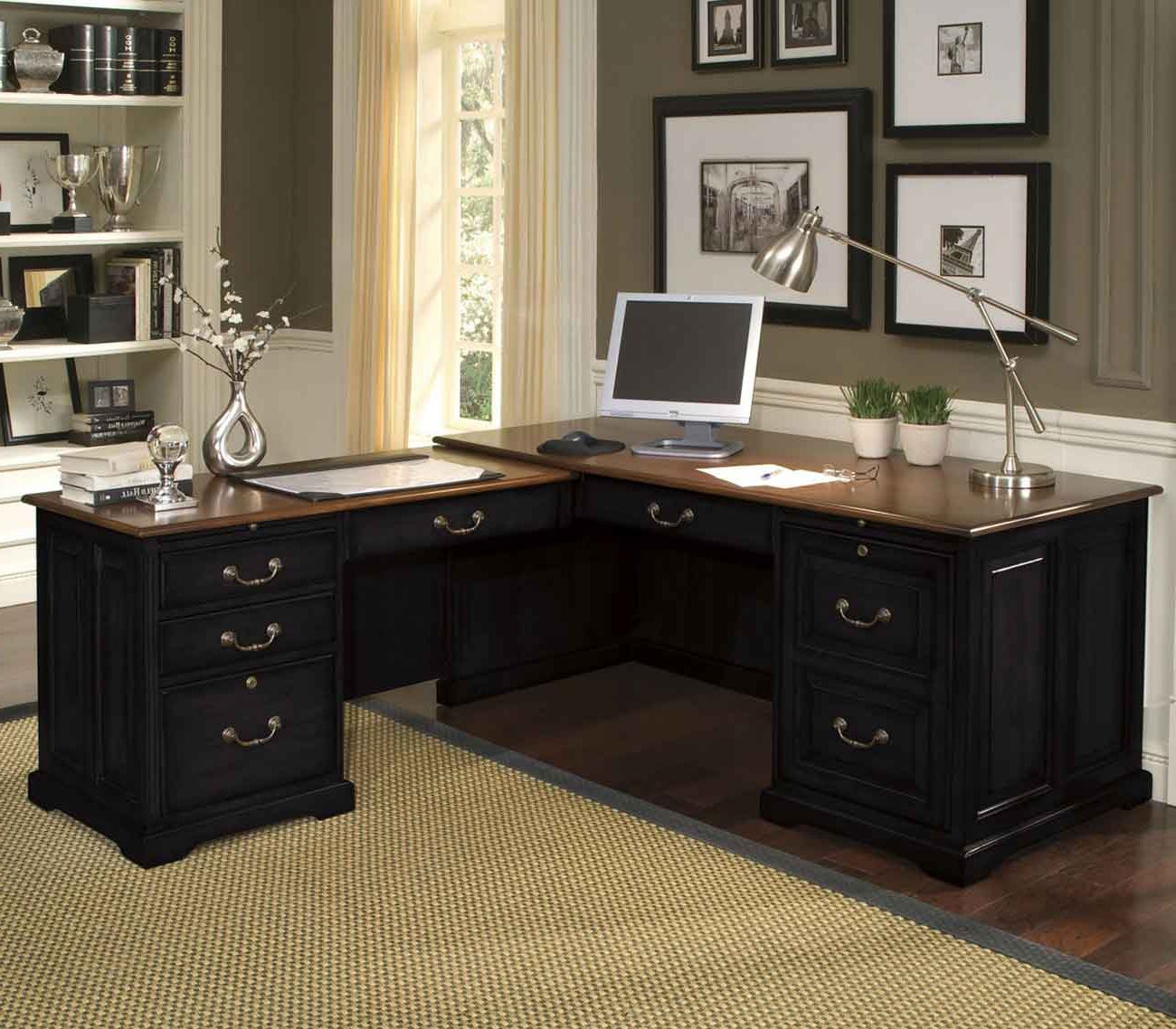 Trendy Black L Shape Desk For Home Office Regarding Black And Silver Modern Office Desks (View 7 of 15)