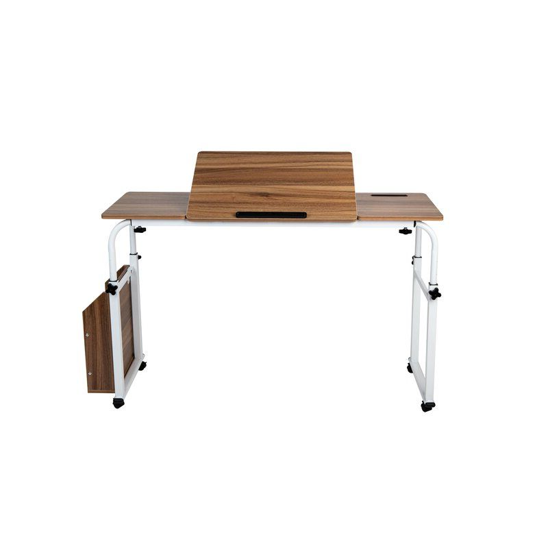 Trendy Mind Reader Over Bed Table Desk With Adjustable Height/width Tilting Inside White Wood Adjustable Reading Tables (View 4 of 15)