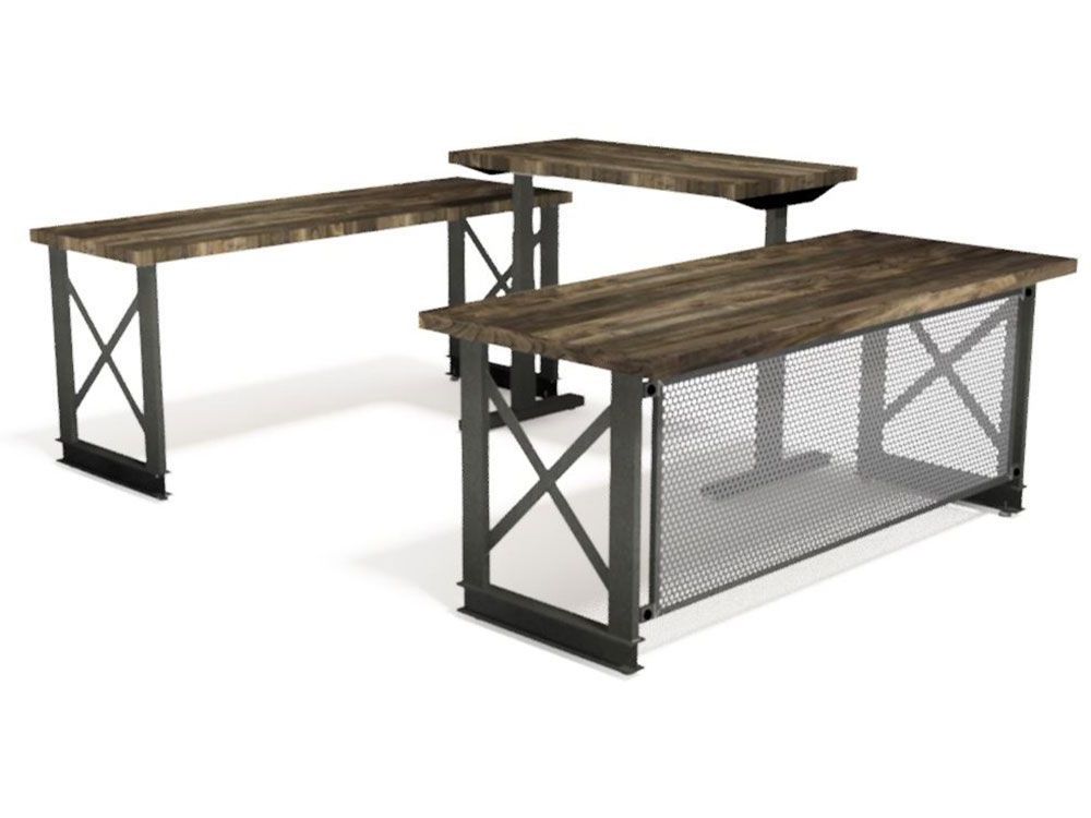 U Shaped Office Desk, Industrial Throughout Iron Executive Desks (View 12 of 15)