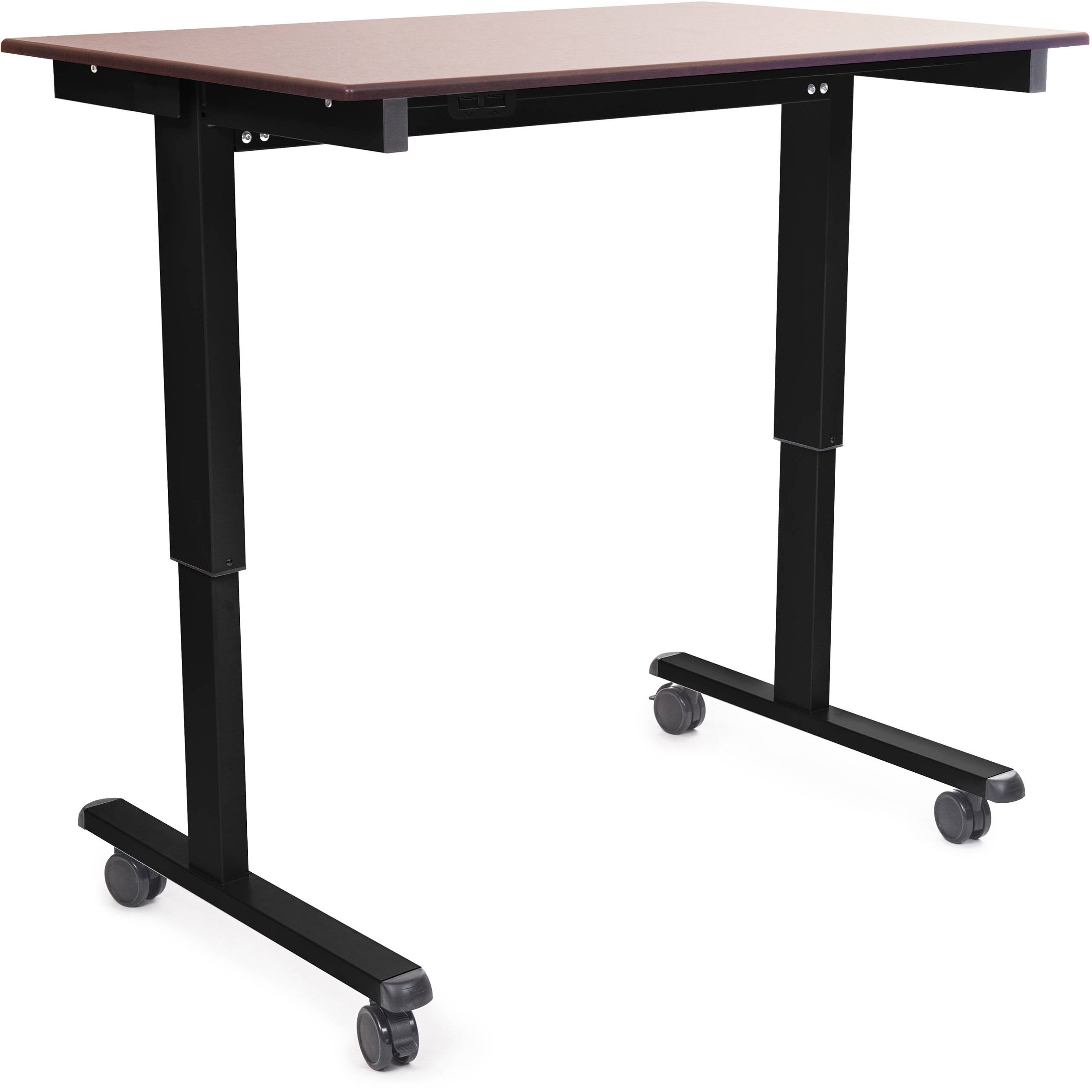 Walnut Adjustable Stand Up Desks Throughout Well Liked Luxor 48" Electric Standing Desk Stande 48 Bk/dw B&h (View 2 of 15)