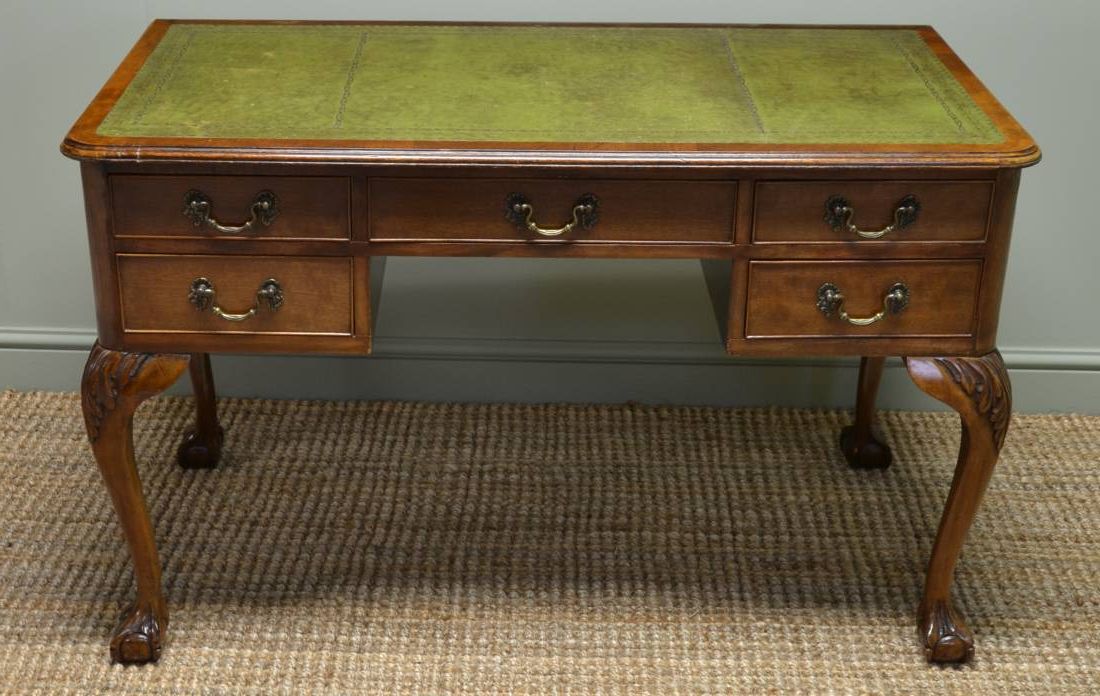 Walnut And Black Writing Desks In Newest Edwardian Walnut Antique Writing Desk – Antiques World (View 9 of 15)