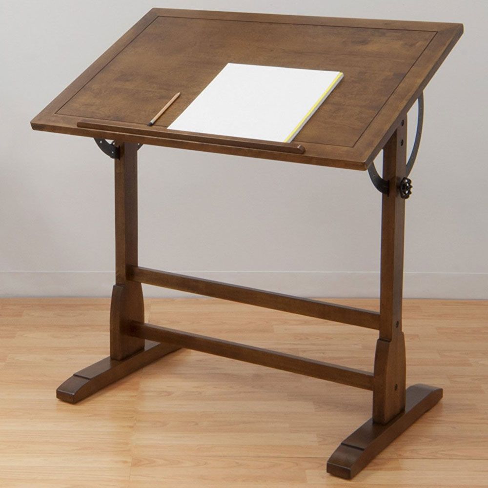 Weathered Oak Tilt Top Drafting Tables For Current Wood Drafting Table In Drafting Tables (View 1 of 15)