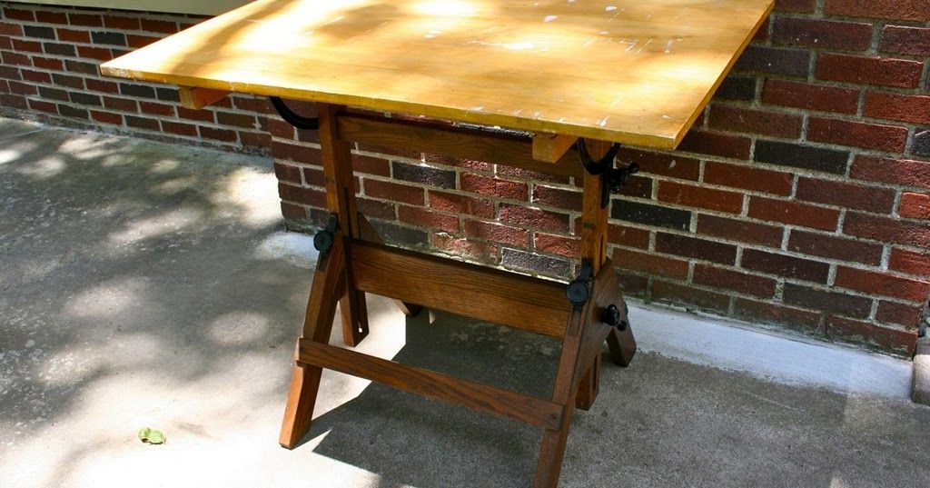 Weathered Oak Tilt Top Drafting Tables With Regard To Widely Used Post War Design: Mission Oak Hamilton Drafting Table (View 11 of 15)