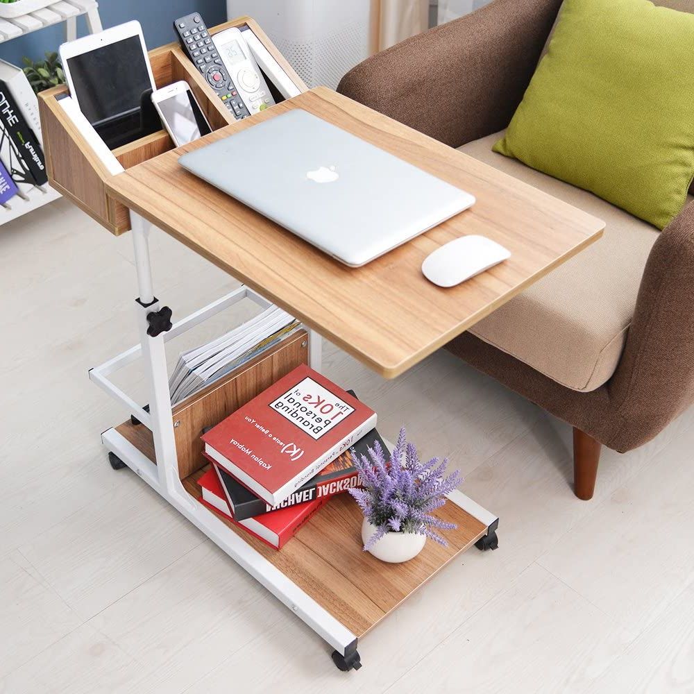 Well Known Espresso Adjustable Laptop Desks With Sogesfurniture Height Adjustable Sofa Side Table C Table Laptop Holder (View 1 of 15)