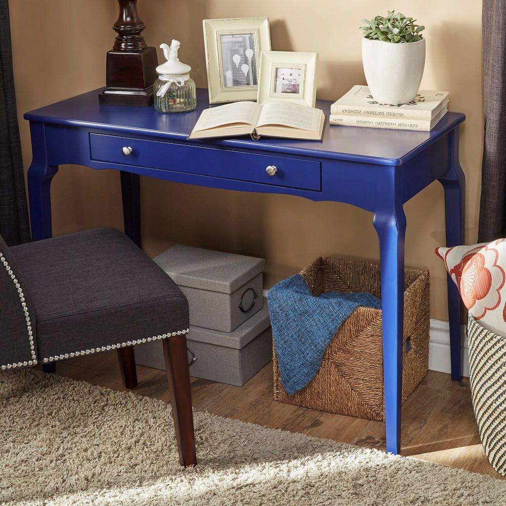 Well Known Homesullivan Twilight Blue Writing Desk 40e714a Tb(3a) – The Home Depot In Gold And Blue Writing Desks (View 2 of 15)