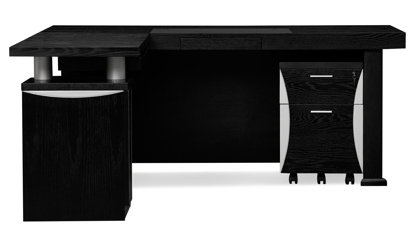 Well Known Pierce Desk – Black Intended For Black Finish Modern Office Desks (View 2 of 15)
