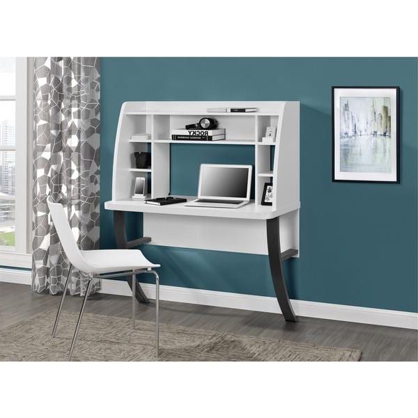 Well Known Shop Ameriwood Home Eden White Wall Mounted Desk – Free Shipping Today With Regard To Matte White Wall Mount Desks (View 13 of 15)