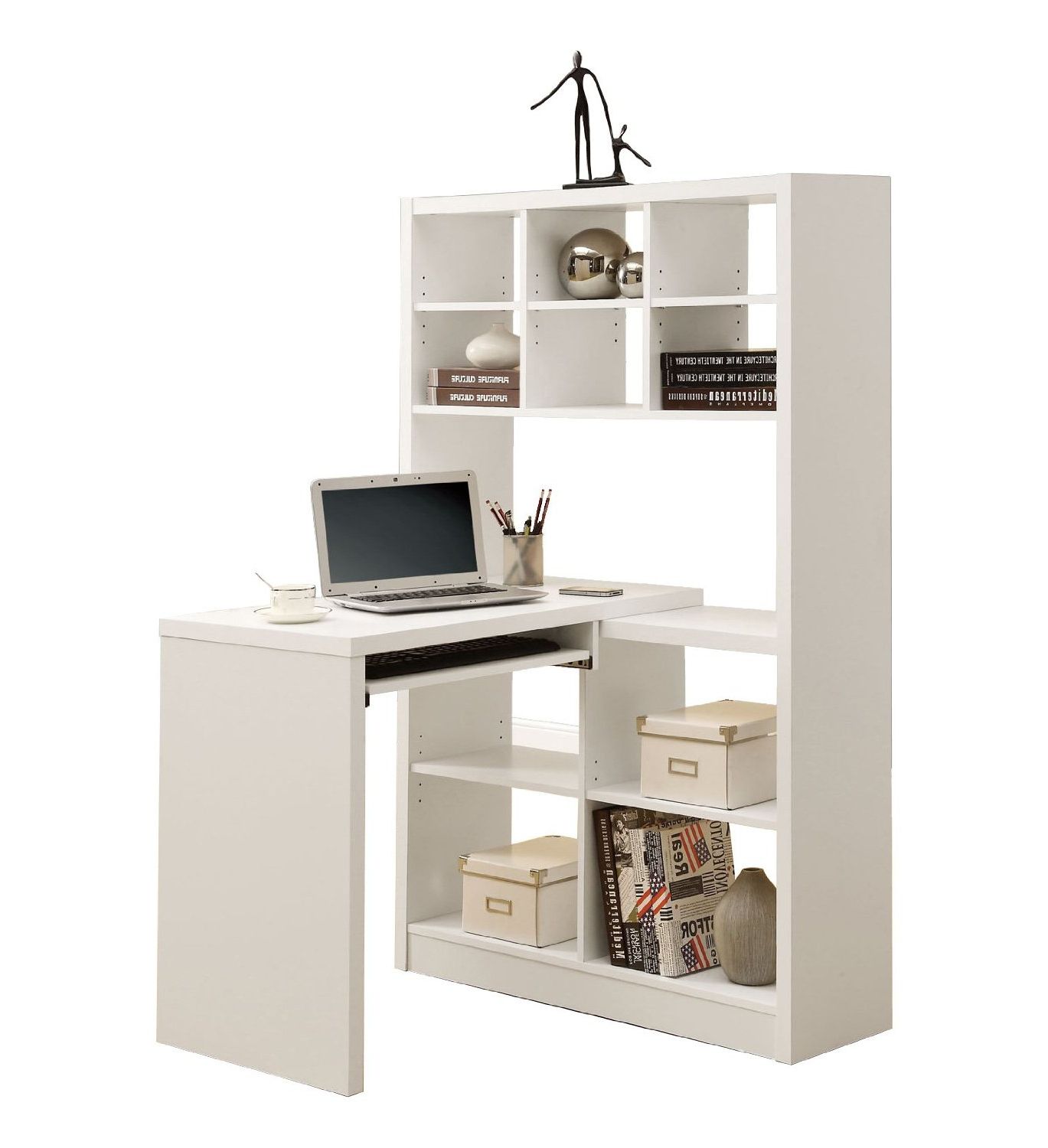 Well Known White Corner Desk: White Corner Desk With Hutch For White Traditional Desks Hutch With Light (View 4 of 15)