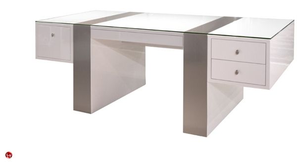 White Finish Glass Top Desks With Trendy The Office Leader (View 12 of 15)