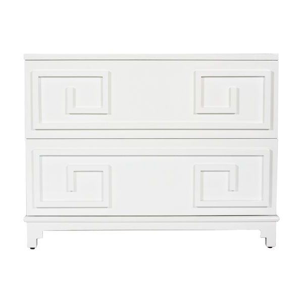 White Lacquer 2 Drawer Desks For Famous Worlds Away Wrenfield White Lacquer 2 Drawer Chest (View 11 of 15)