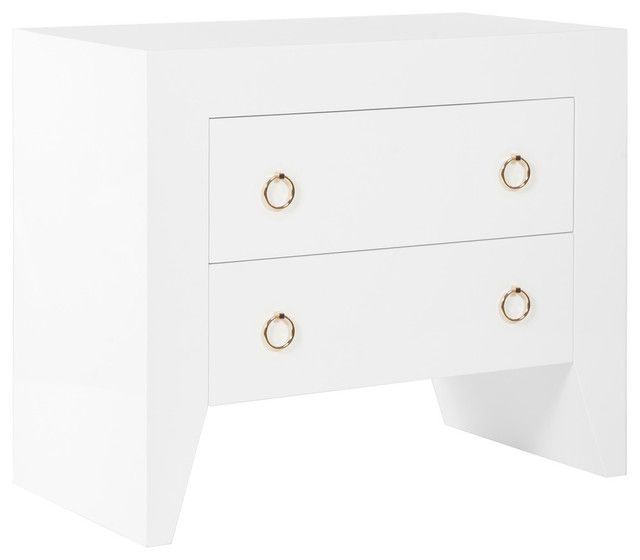 White Lacquer 2 Drawer Desks In Trendy White Lacquer 2 Drawer Nightstand – Contemporary – Nightstands And (View 15 of 15)
