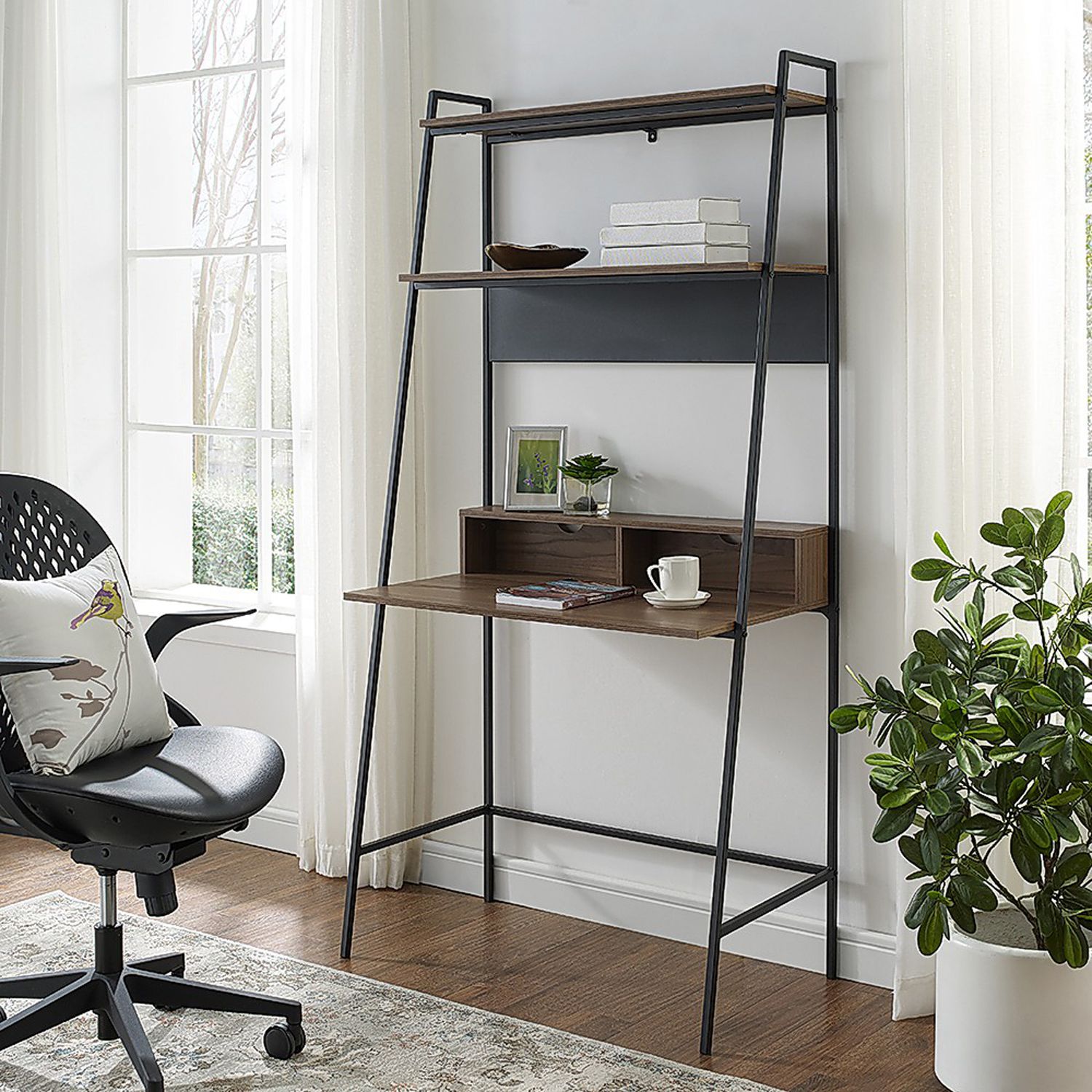 White Ladder Desks Pertaining To Most Current Industrial Modern Metal & Wood Ladder Desk – Pier1 Imports (View 2 of 15)