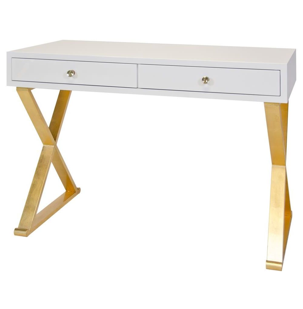White Throughout Well Known Lacquer And Gold Writing Desks (View 6 of 15)