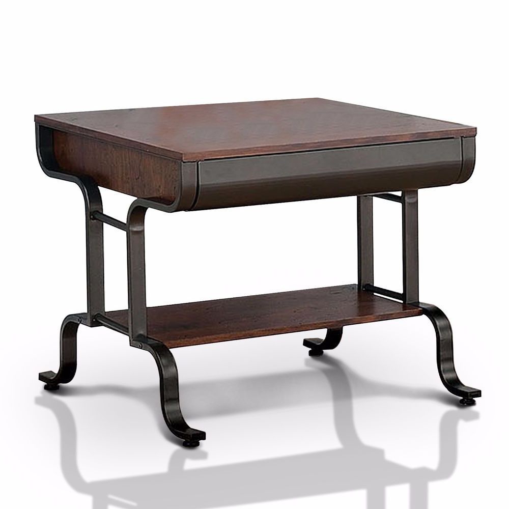 Widely Used Black And Brown 5 Shelf 1 Drawer Desks With Regard To Black Brown Transitional 1 Drawer End Table For Home Accessories For (View 14 of 15)