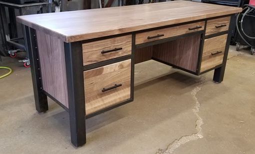 Widely Used Buy A Hand Crafted Industrial Desk, Modern Desk, Metal Wood Desk, Made Pertaining To Modern Teal Steel Desks (View 8 of 15)
