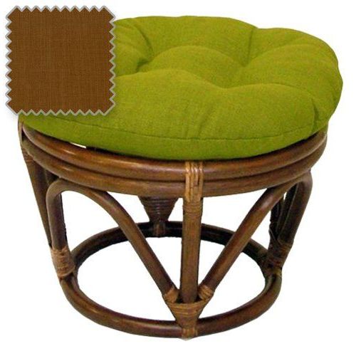 18 Inch Bali Rattan Papasan Footstool With Cushion – Solid Outdoor With Favorite Mocha Fabric Outdoor Wicker Armchair Sets (View 14 of 15)
