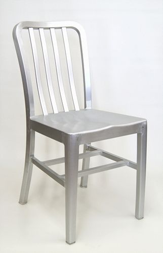 2019 Brushed Aluminum Outdoor Armchair Sets Inside Brushed Aluminum Navy Chair (View 11 of 15)